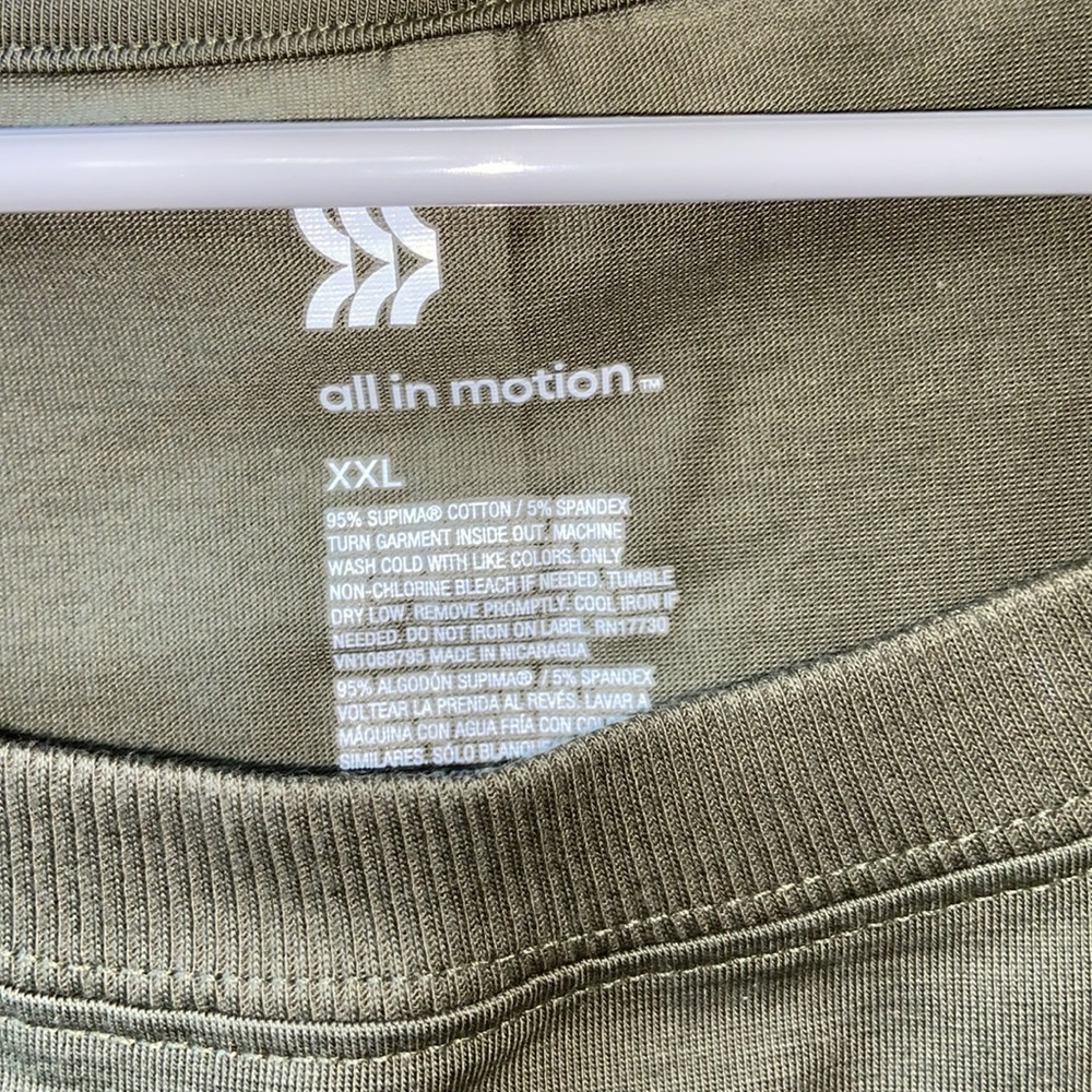 Women's French Terry Crewneck top - All in Motion - Olive Green XXL - Picture 2 of 3